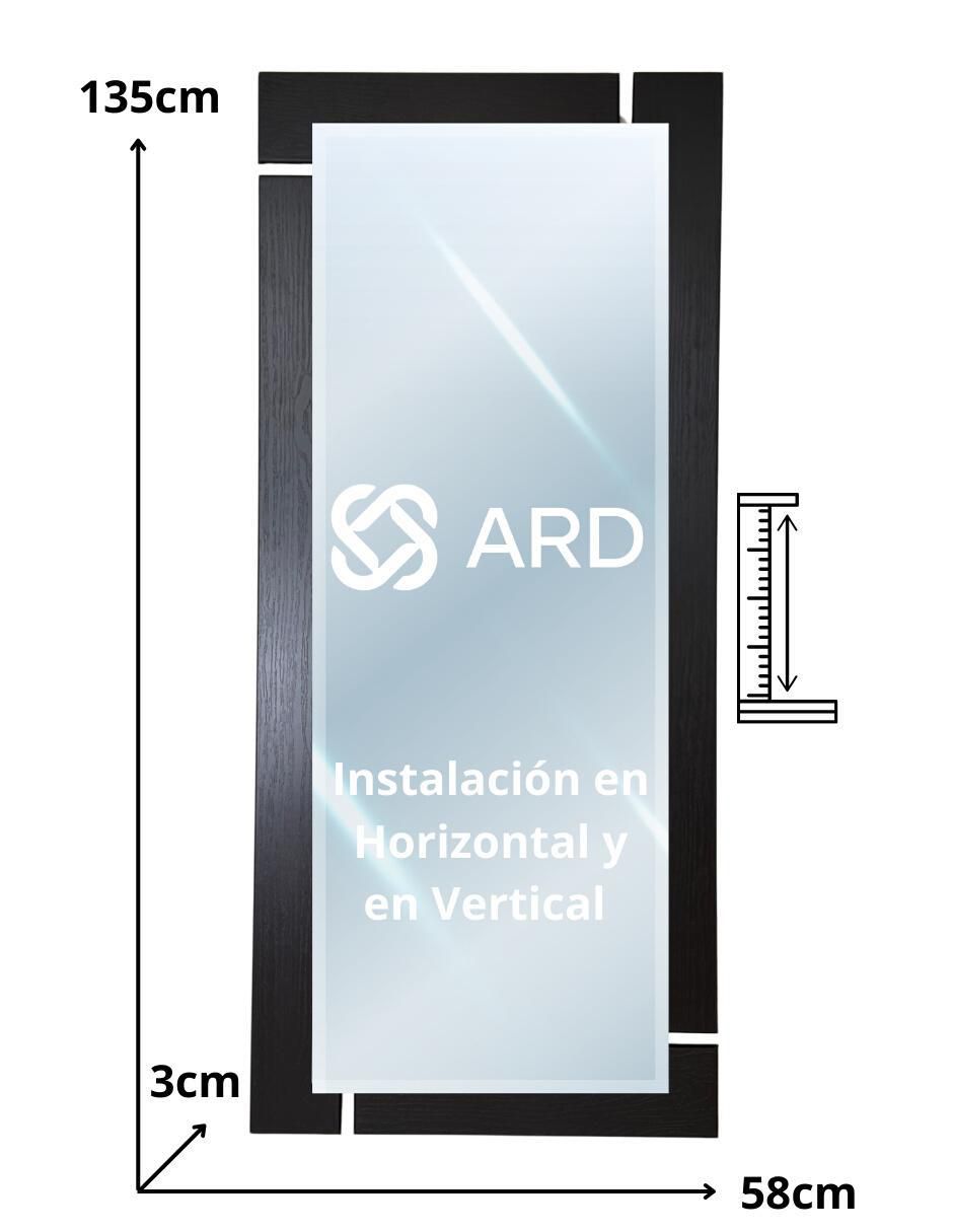 Espejo rectangular decorativo de pared de madera glanz blackwood 7