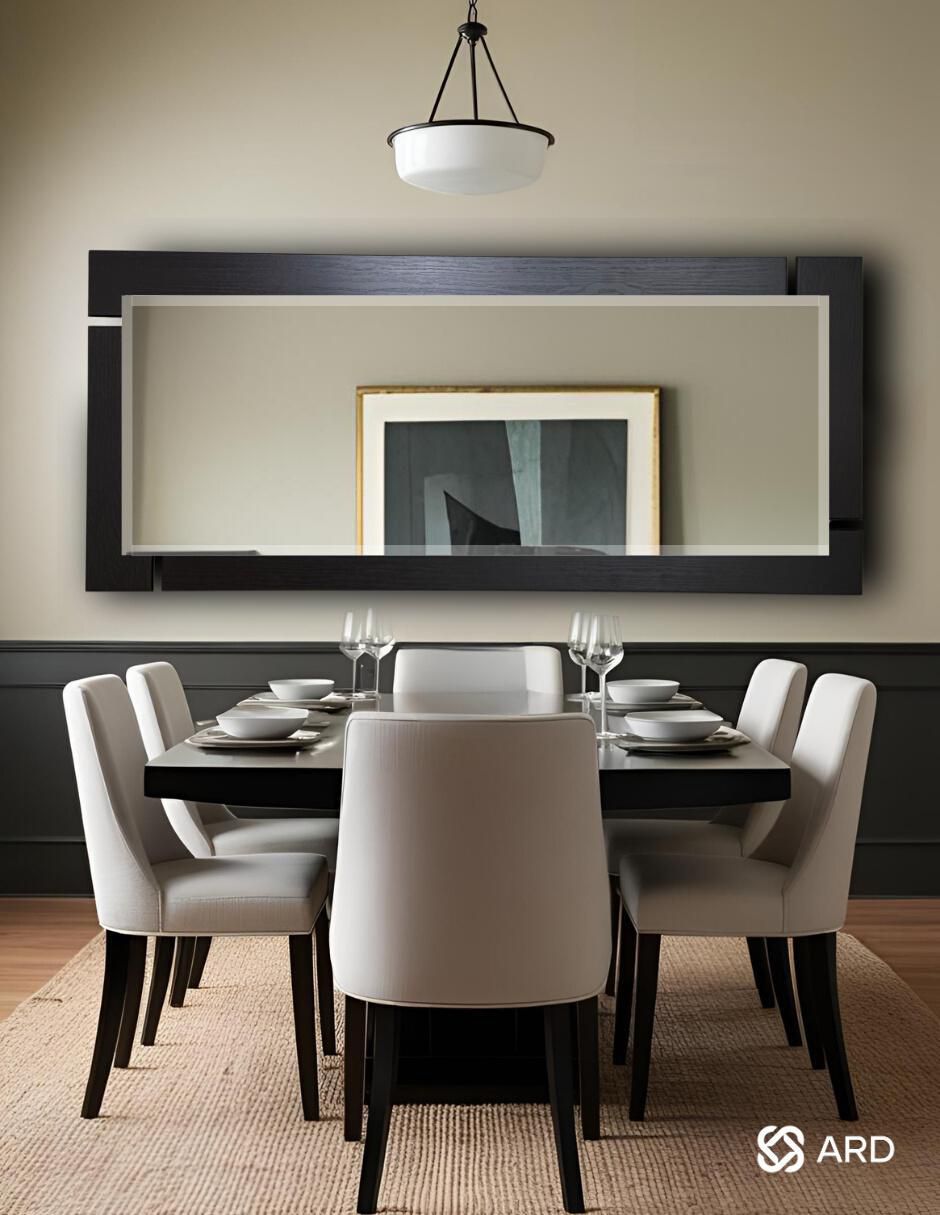 Espejo rectangular decorativo de pared de madera glanz blackwood