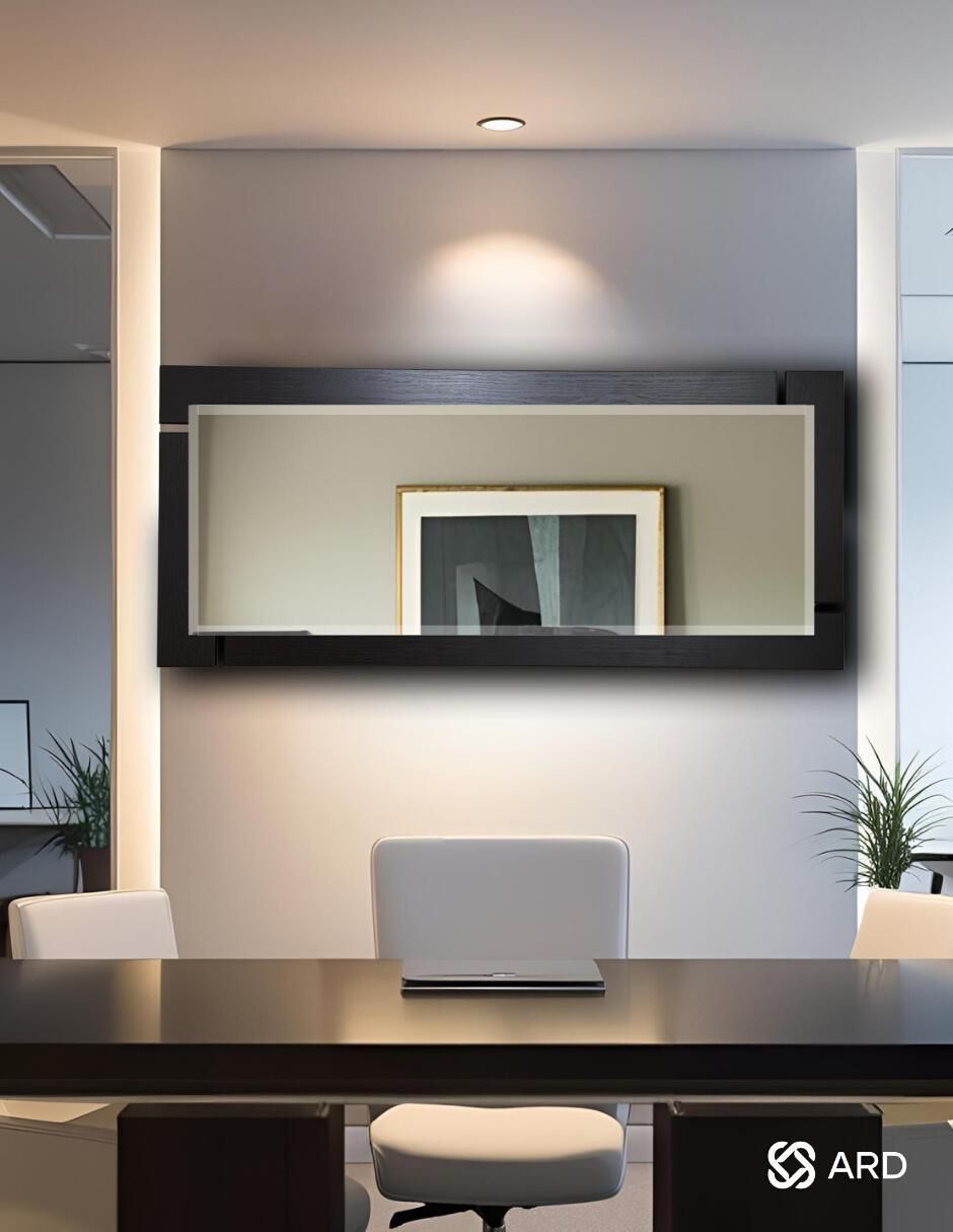Espejo rectangular decorativo de pared de madera glanz blackwood