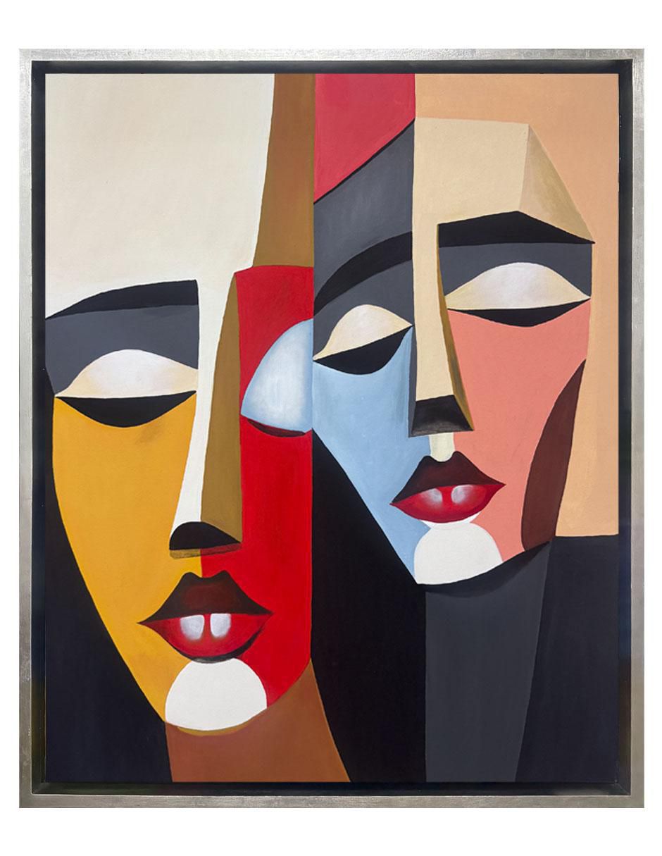 Pintura Melancolia técnica acrílico Faces Pintura Melancolia técnica acrílico Faces