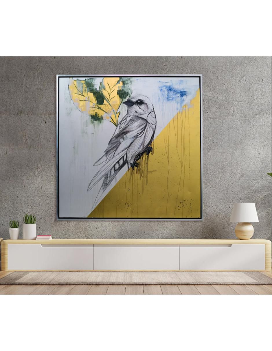Cuadro decorativo Ecléctico Figurativo gold bird