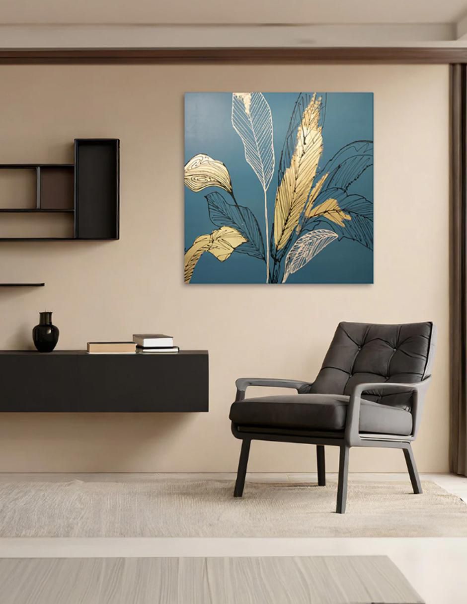 Cuadro decorativo Ecléctico Figurativo índigo floral