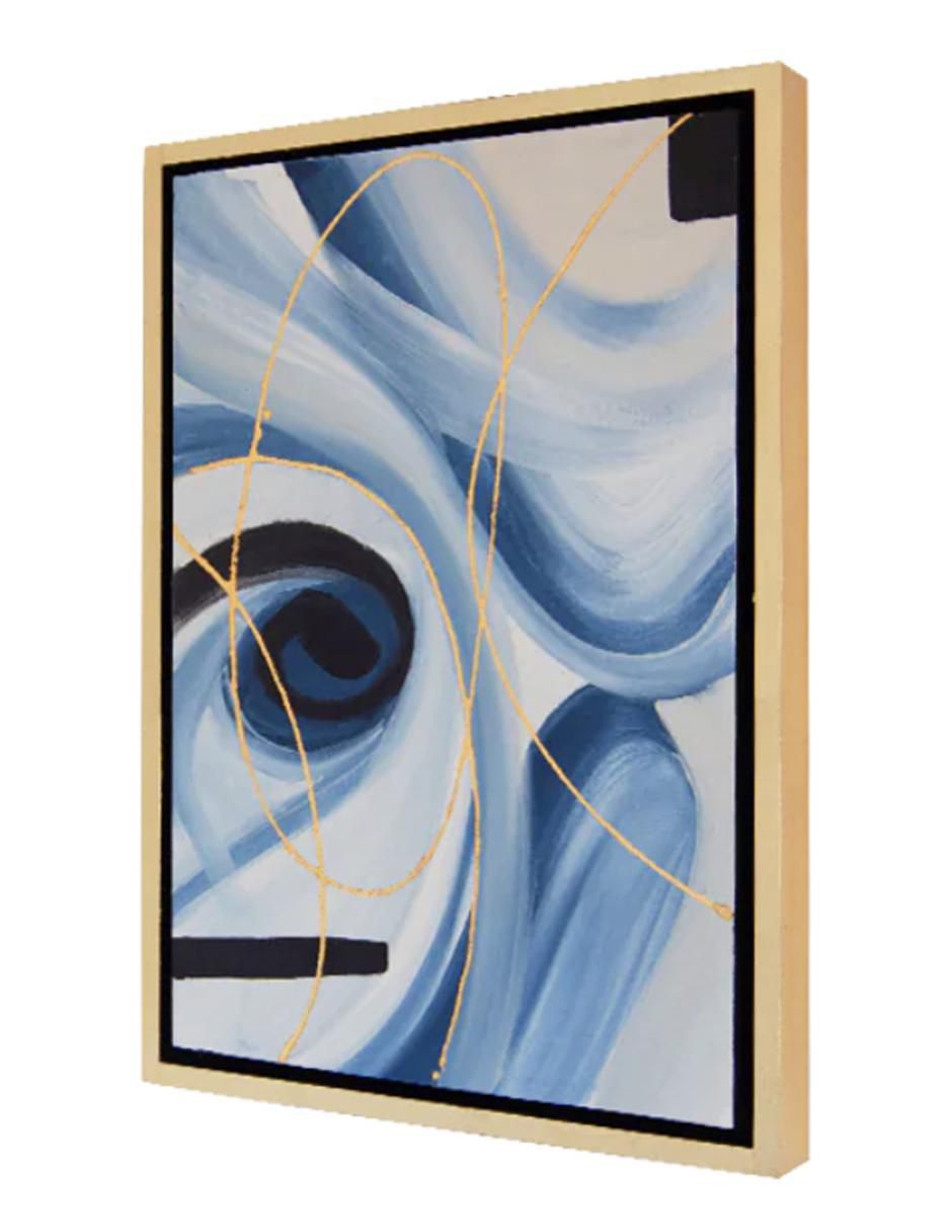 Cuadro decorativo Abstracto blue & golden rose 3