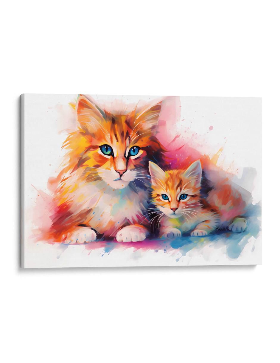 Cuadro decorativo Canvas Lab Familia felina