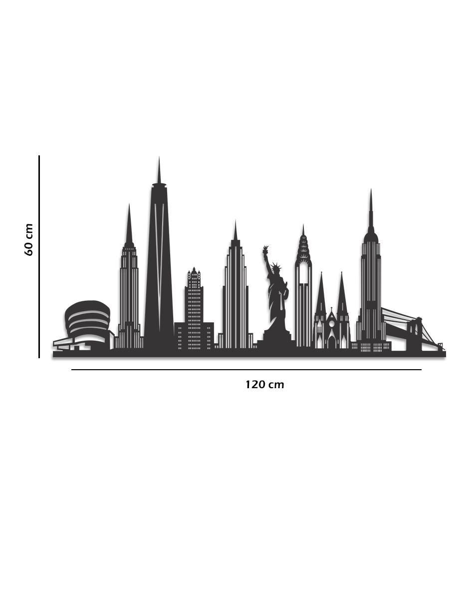 Pintura Geométrico Skyline New York Negro Pigo técnica impresión Skyline 5
