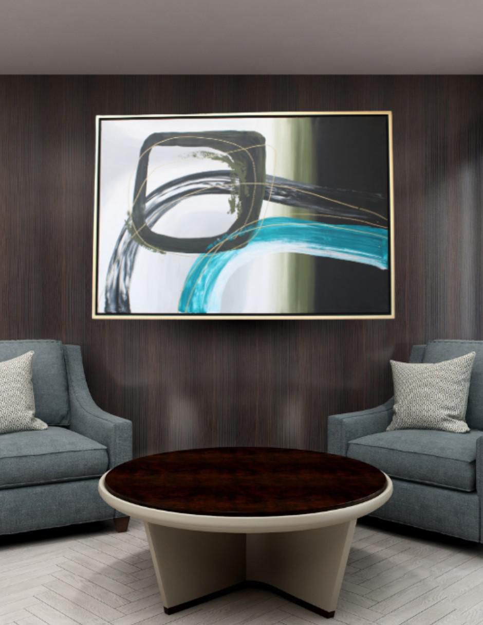 Cuadro decorativo Ecléctico Anillos bicolor abstractos