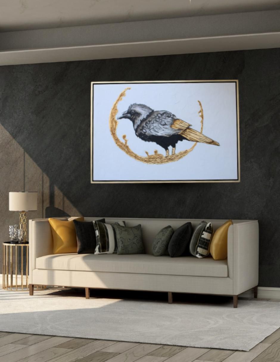 Cuadro decorativo gold bird 7