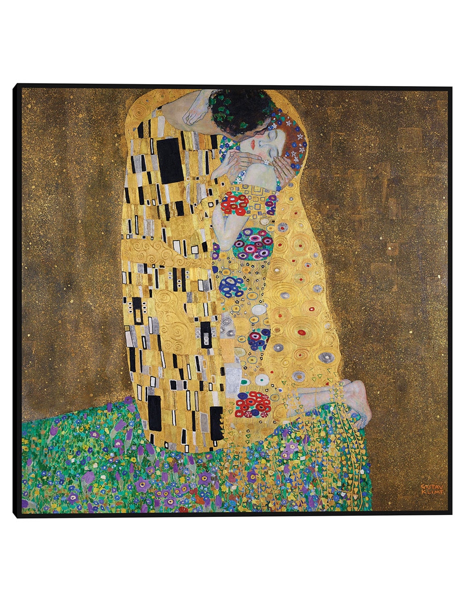 Cuadro decorativo El Beso técnica mixta Colores