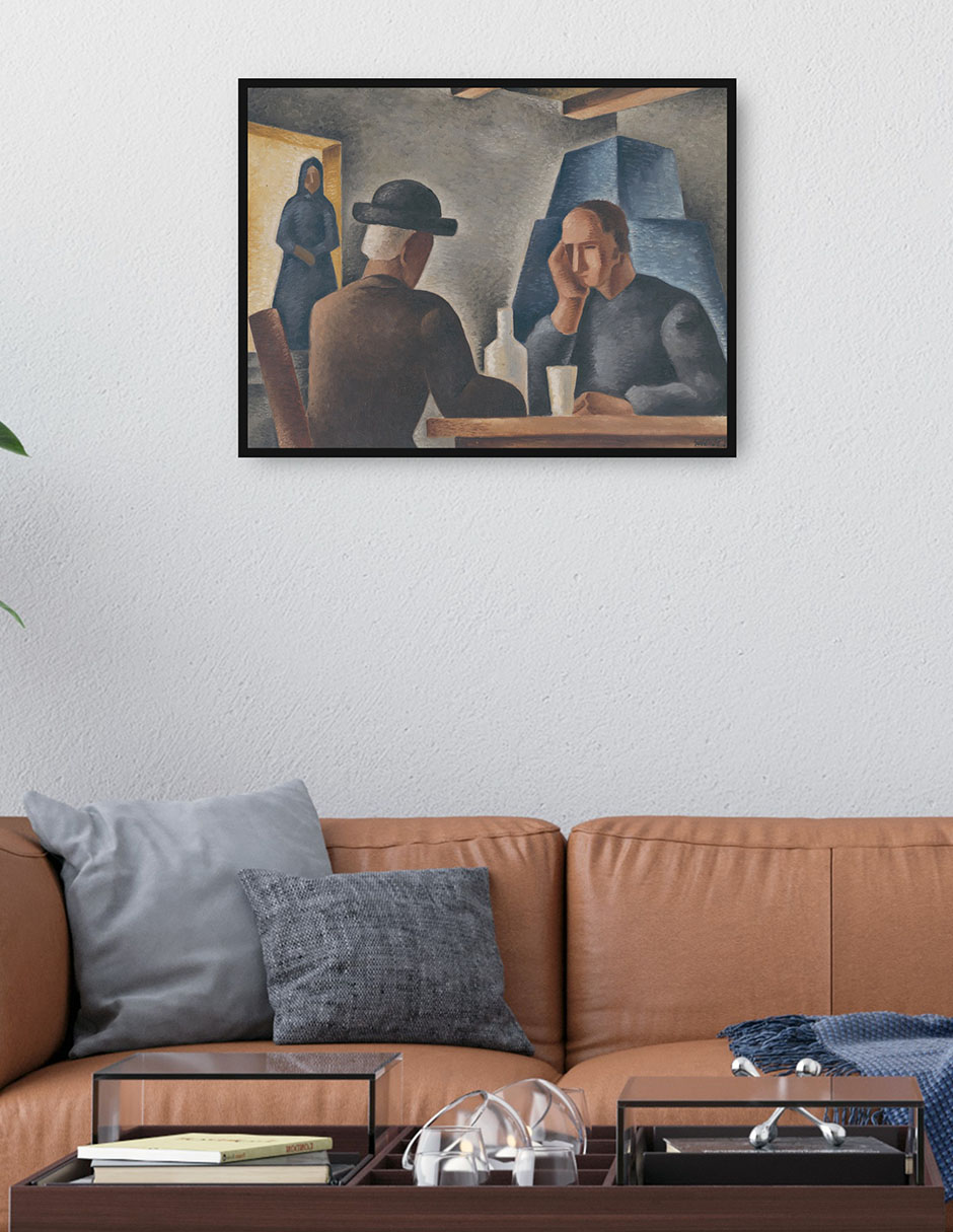 Cuadro decorativo En una posada (1927) técnica mixta Gente 4