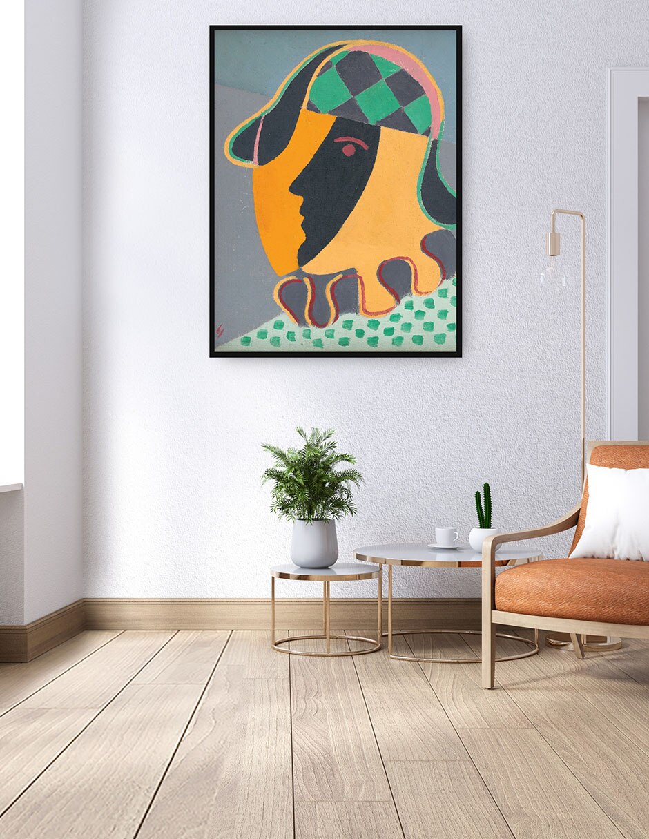 Cuadro decorativo La cabeza de Pierot (1932) técnica mixta Colores