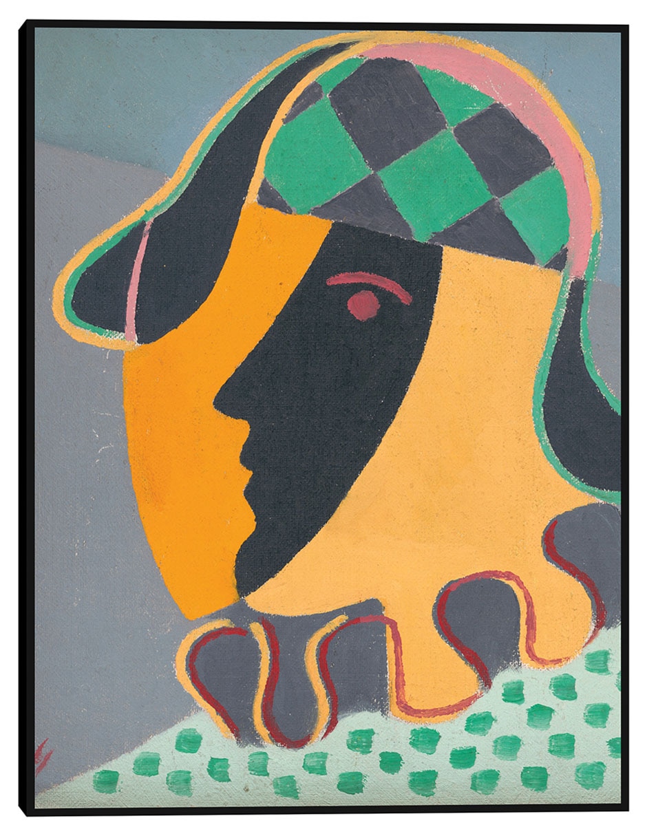 Cuadro decorativo La cabeza de Pierot (1932) técnica mixta Colores