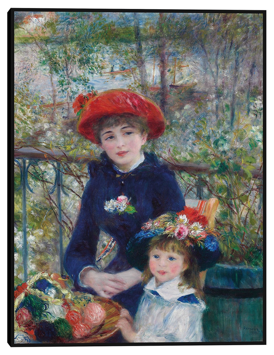 Cuadro decorativo Dos hermanas (en la terraza) (1881) técnica mixta Retratos Cuadro decorativo Dos hermanas (en la terraza) (1881) técnica mixta Retratos