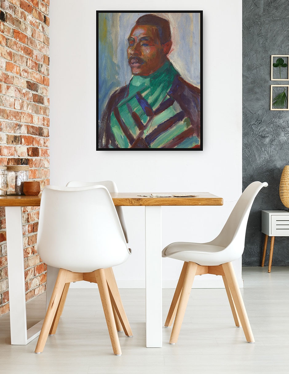 Cuadro decorativo Africano con pañuelo verde (1916) técnica mixta Retratos 4