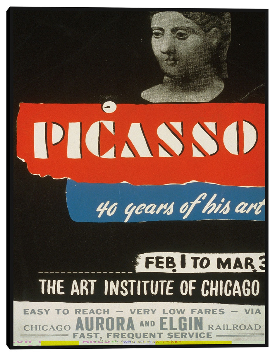 Cuadro decorativo Picasso–40 años de su arte (1936) técnica mixta Publicidad