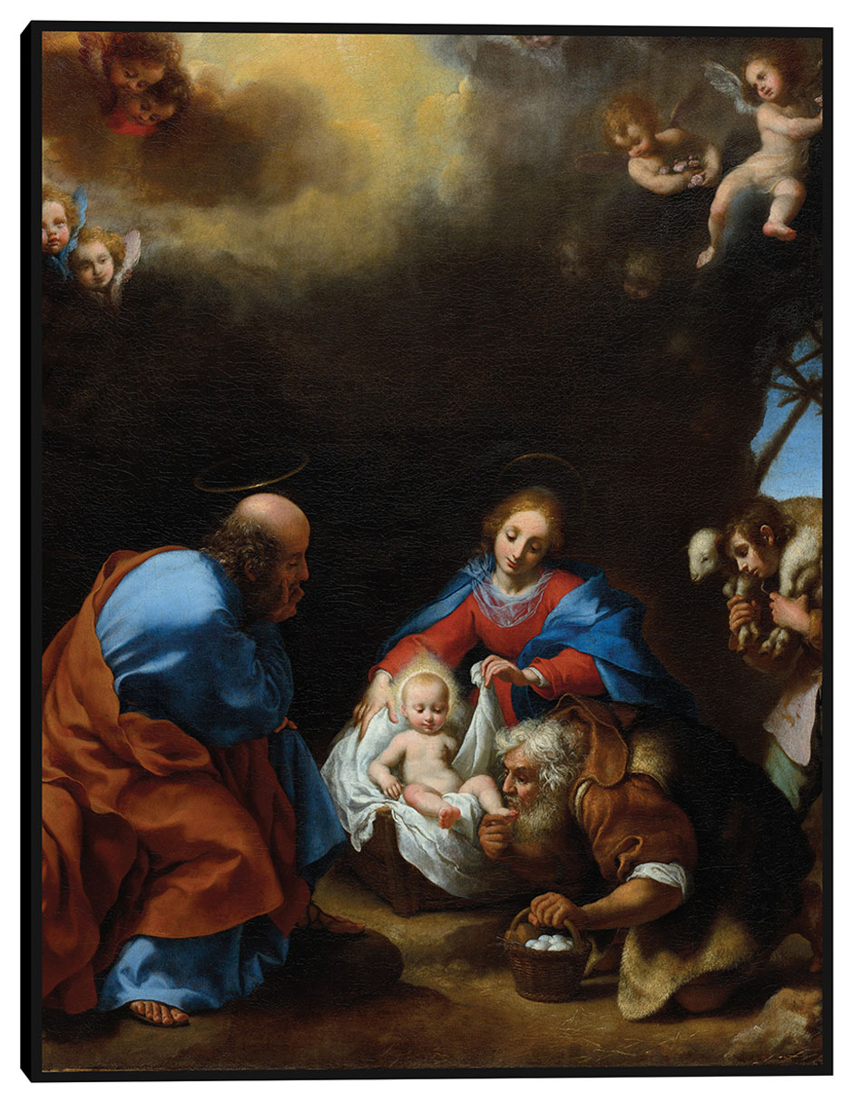 Cuadro decorativo Adoración de los pastores (c. 1670) técnica mixta Figuras Celestiales