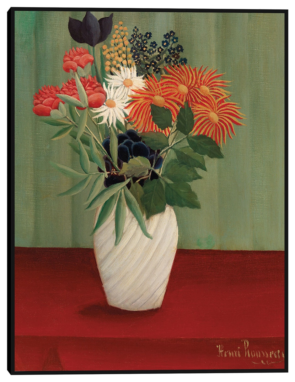 Cuadro decorativo Ramo de flores con ásteres chinos y tokios (1910) técnica mixta Floreros Cuadro decorativo Ramo de flores con ásteres chinos y tokios (1910) técnica mixta Floreros