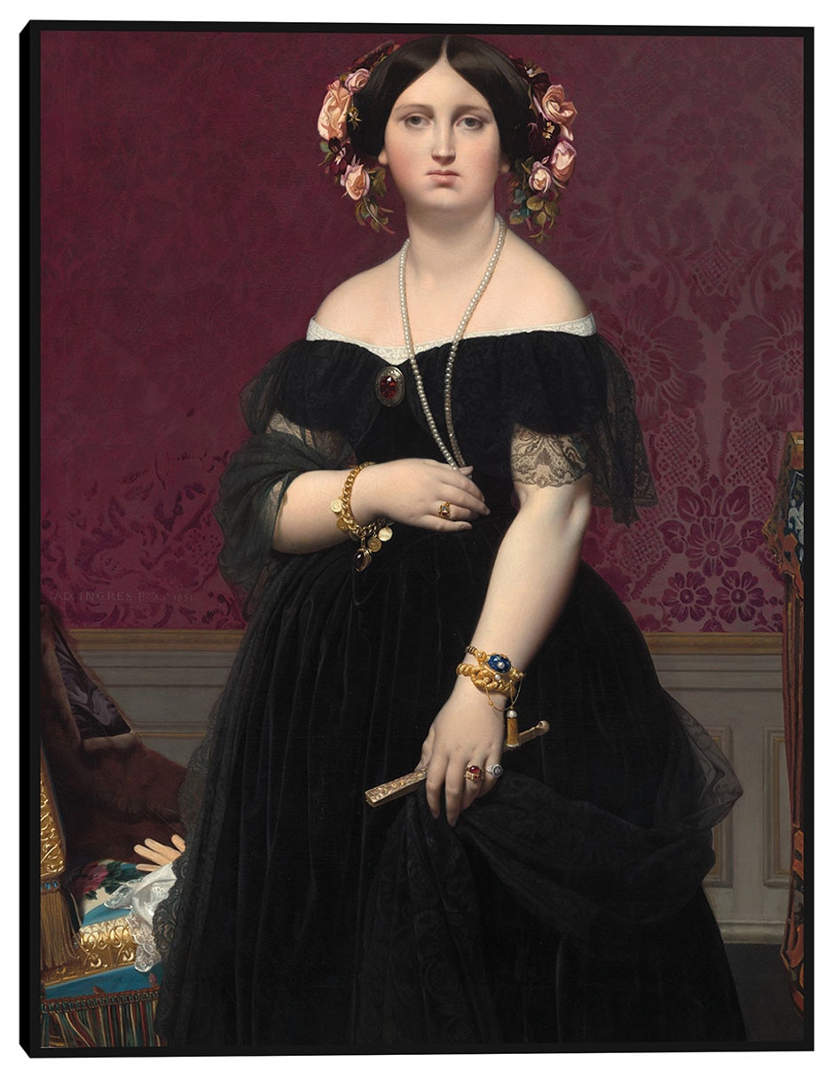 Cuadro decorativo Señora Moitessier c 1851 técnica mixta Gente