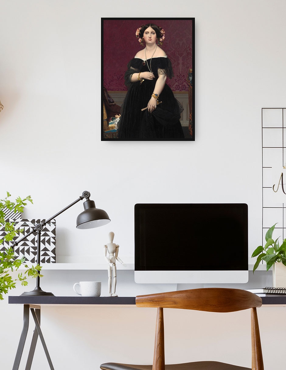 Cuadro decorativo Señora Moitessier c 1851 técnica mixta Gente 4