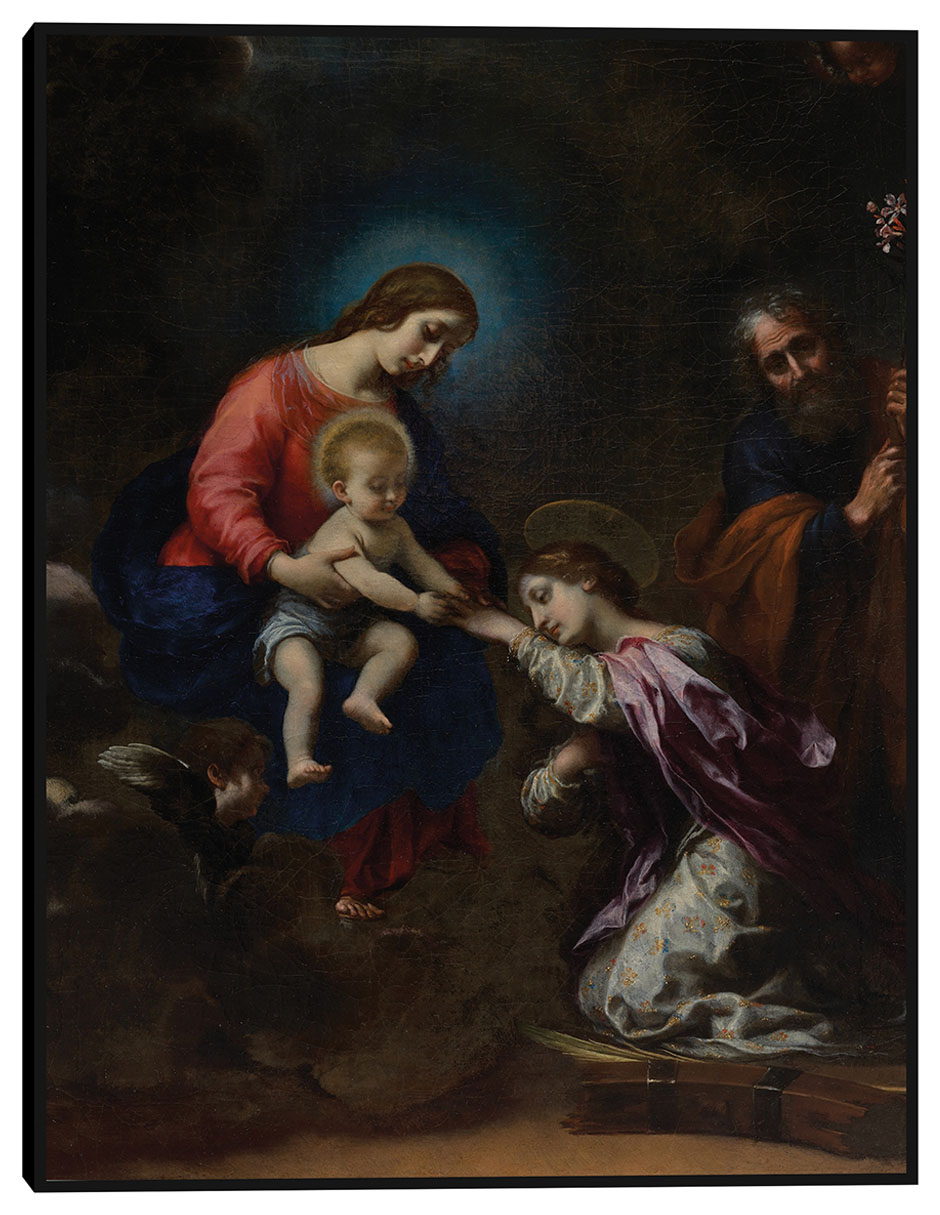 Cuadro decorativo Las bodas místicas de Santa Catalina de Alejandría (ca. 1656) técnica mixta Figuras Celestiales