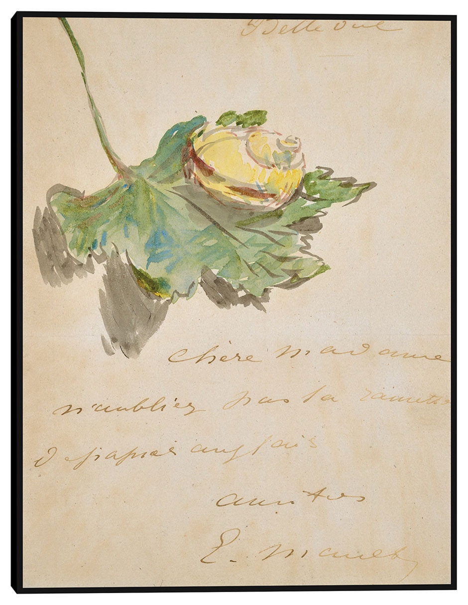Cuadro decorativo Carta decorada con un caracol sobre una hoja (1880) técnica mixta Poesía