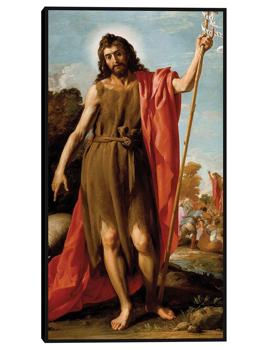 Cuadro decorativo San Juan Bautista En El Desierto (1635) técnica mixta Figuras Celestiales