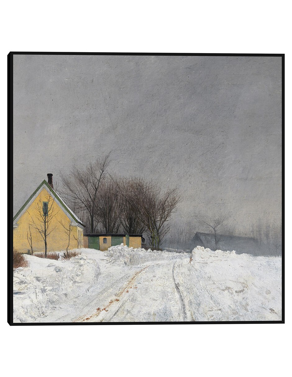 Cuadro decorativo Día de invierno brumoso A la izquierda una casa amarilla Nieve profunda (1910) técnica mixta Inspiración