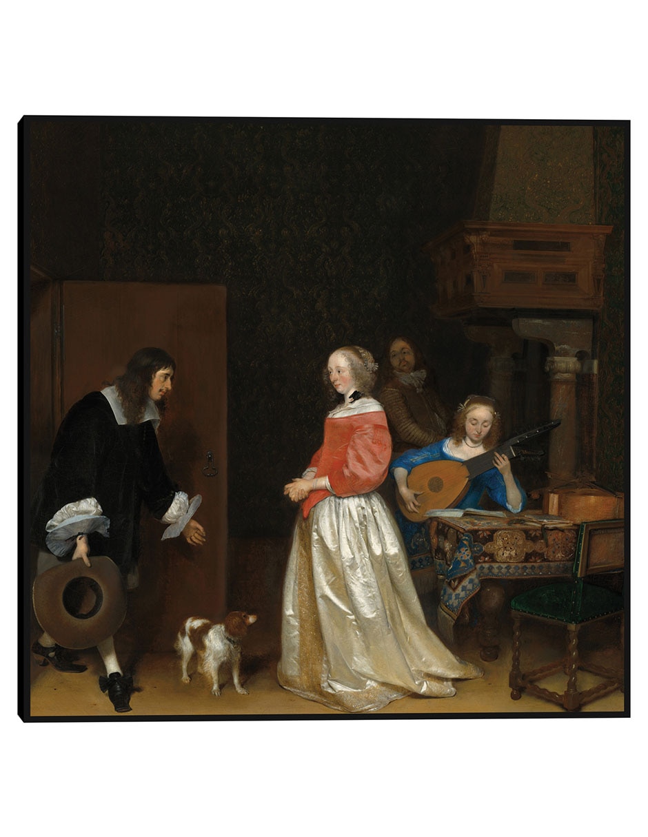 Cuadro decorativo La visita del pretendiente, c 1658 técnica mixta Música Cuadro decorativo La visita del pretendiente, c 1658 técnica mixta Música