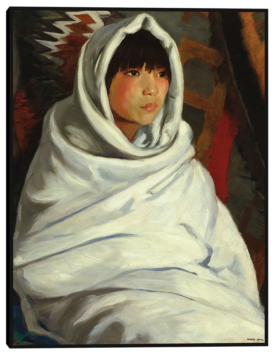 Cuadro decorativo Niña india en manta blanca técnica mixta Retratos Cuadro decorativo Niña india en manta blanca técnica mixta Retratos