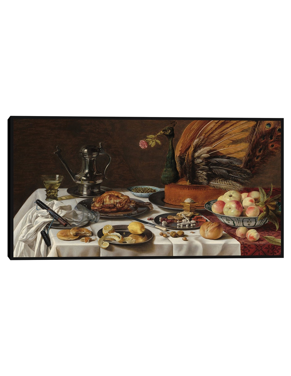 Cuadro decorativo Naturaleza muerta con pastel de pavo real técnica mixta Cómida Cuadro decorativo Naturaleza muerta con pastel de pavo real técnica mixta Cómida