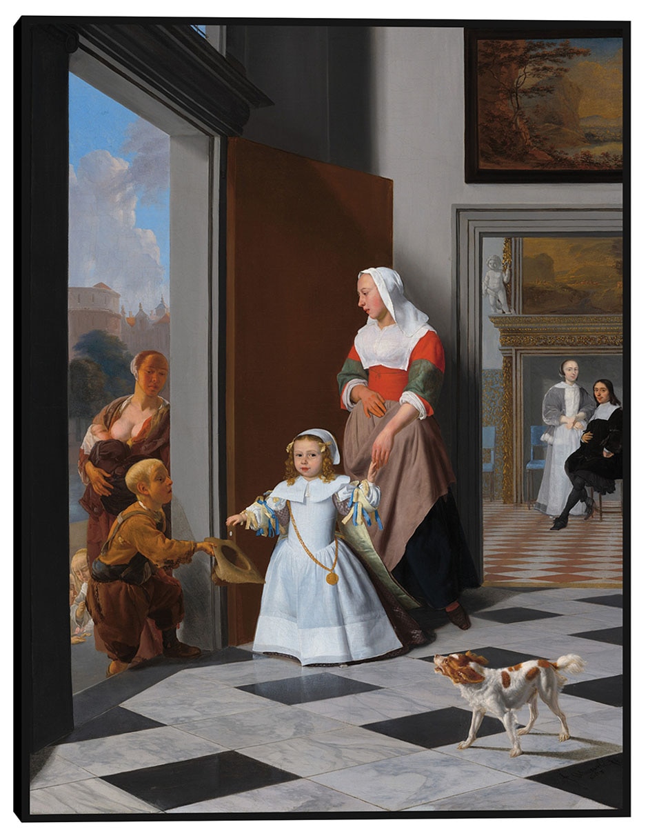 Cuadro decorativo Una enfermera y un niño en un vestíbulo elegante técnica mixta Familia Cuadro decorativo Una enfermera y un niño en un vestíbulo elegante técnica mixta Familia
