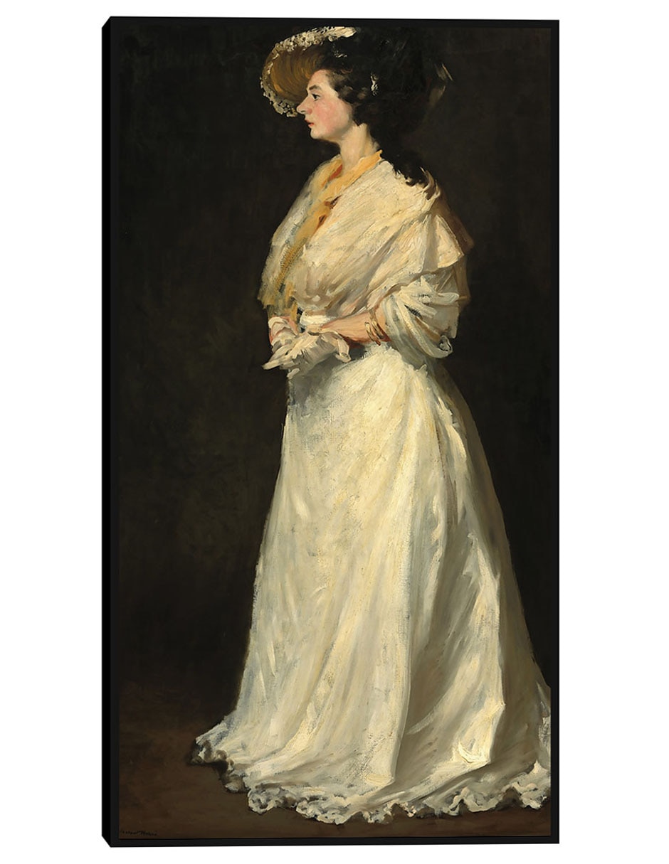 Cuadro decorativo Mujer joven en blanco técnica mixta Retratos Cuadro decorativo Mujer joven en blanco técnica mixta Retratos