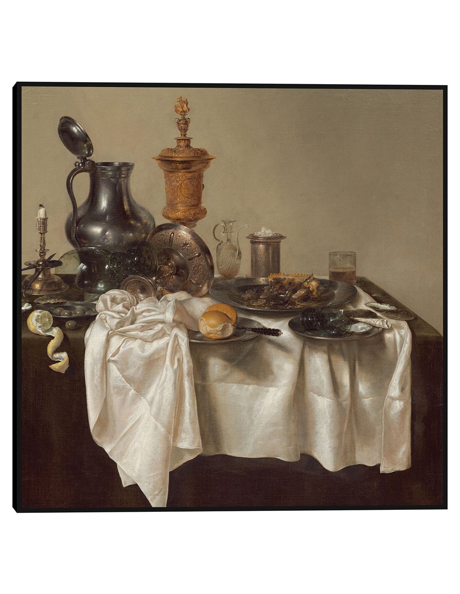 Cuadro decorativo Pieza de banquete con pastel de carne picada, 1635 técnica mixta Cómida