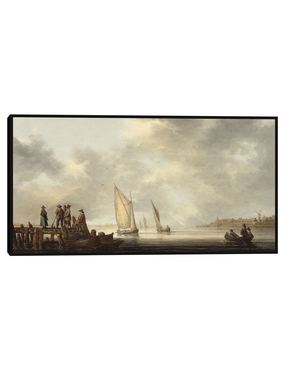 Cuadro decorativo Un muelle con vistas a Dordrecht, principios de la década de 1640 técnica mixta Paisajes