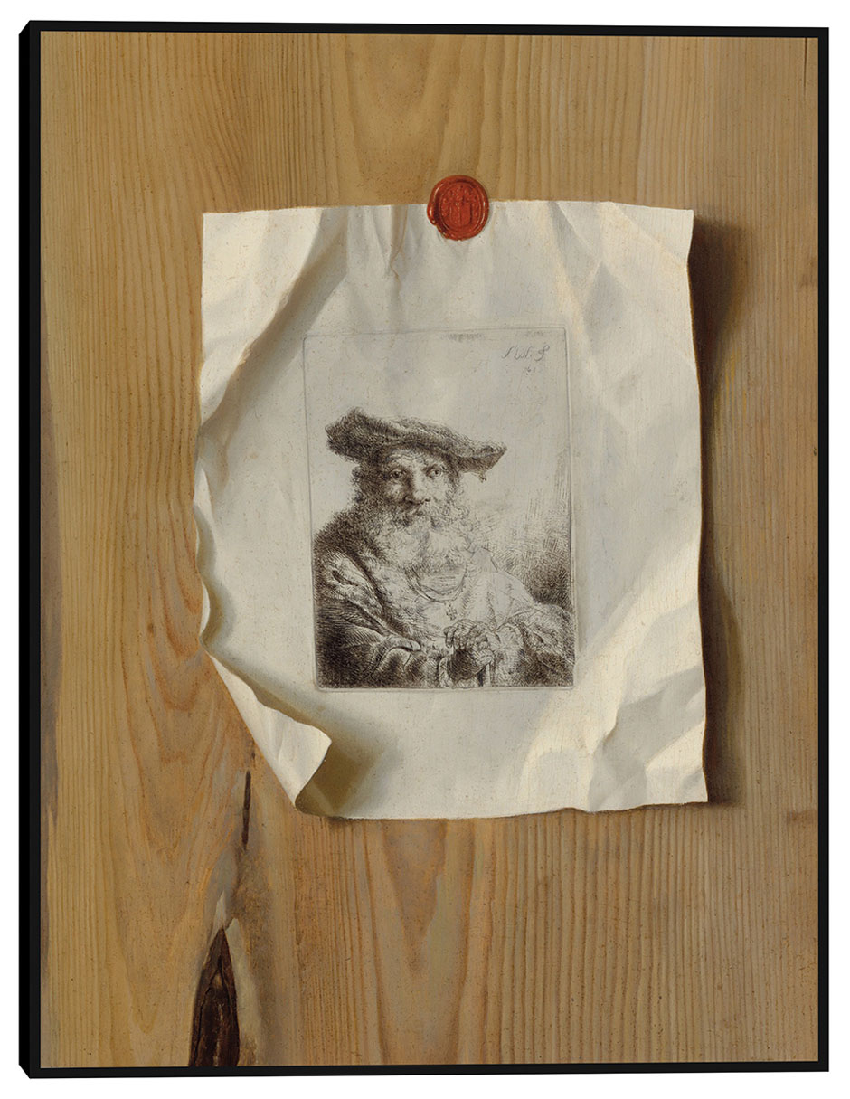 Cuadro decorativo Trampantojo de un grabado de Ferdinand Bol, c 1675 técnica mixta Bocetos Cuadro decorativo Trampantojo de un grabado de Ferdinand Bol, c 1675 técnica mixta Bocetos