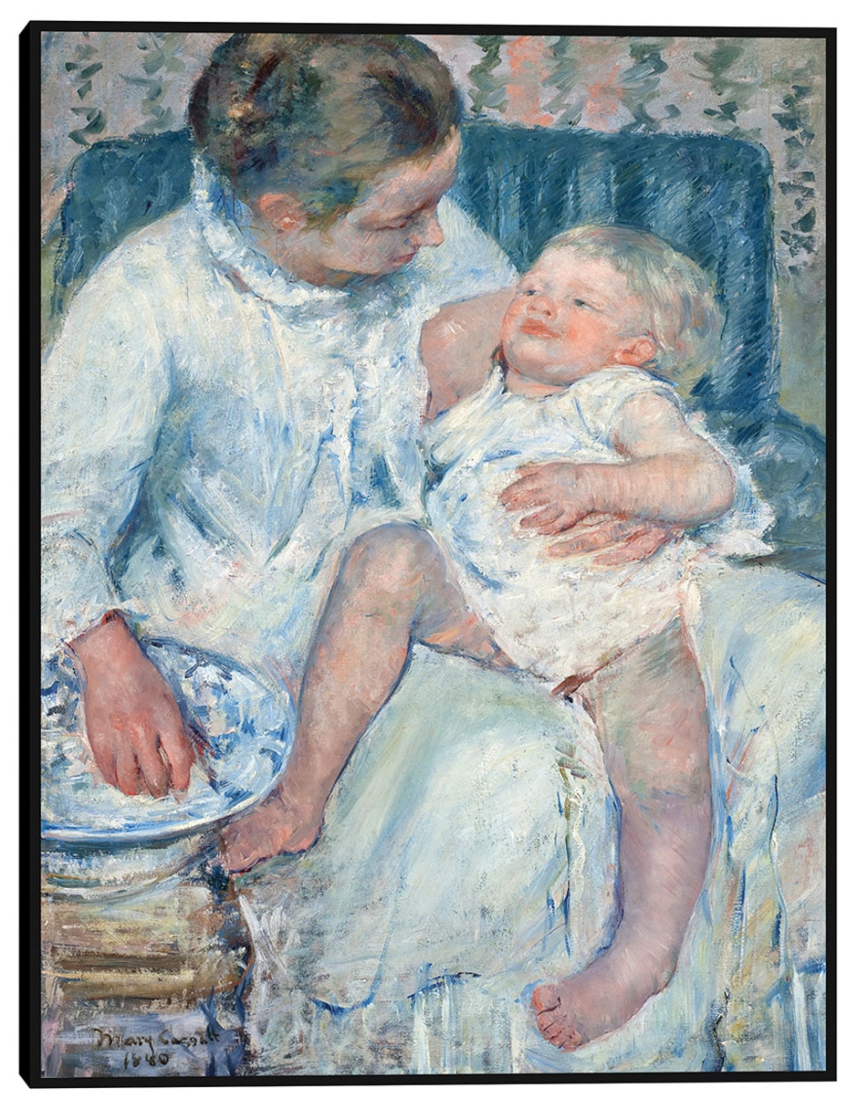 Cuadro decorativo Madre A Punto De Lavar A Su Hijo Somnoliento técnica mixta Retratos Cuadro decorativo Madre A Punto De Lavar A Su Hijo Somnoliento técnica mixta Retratos