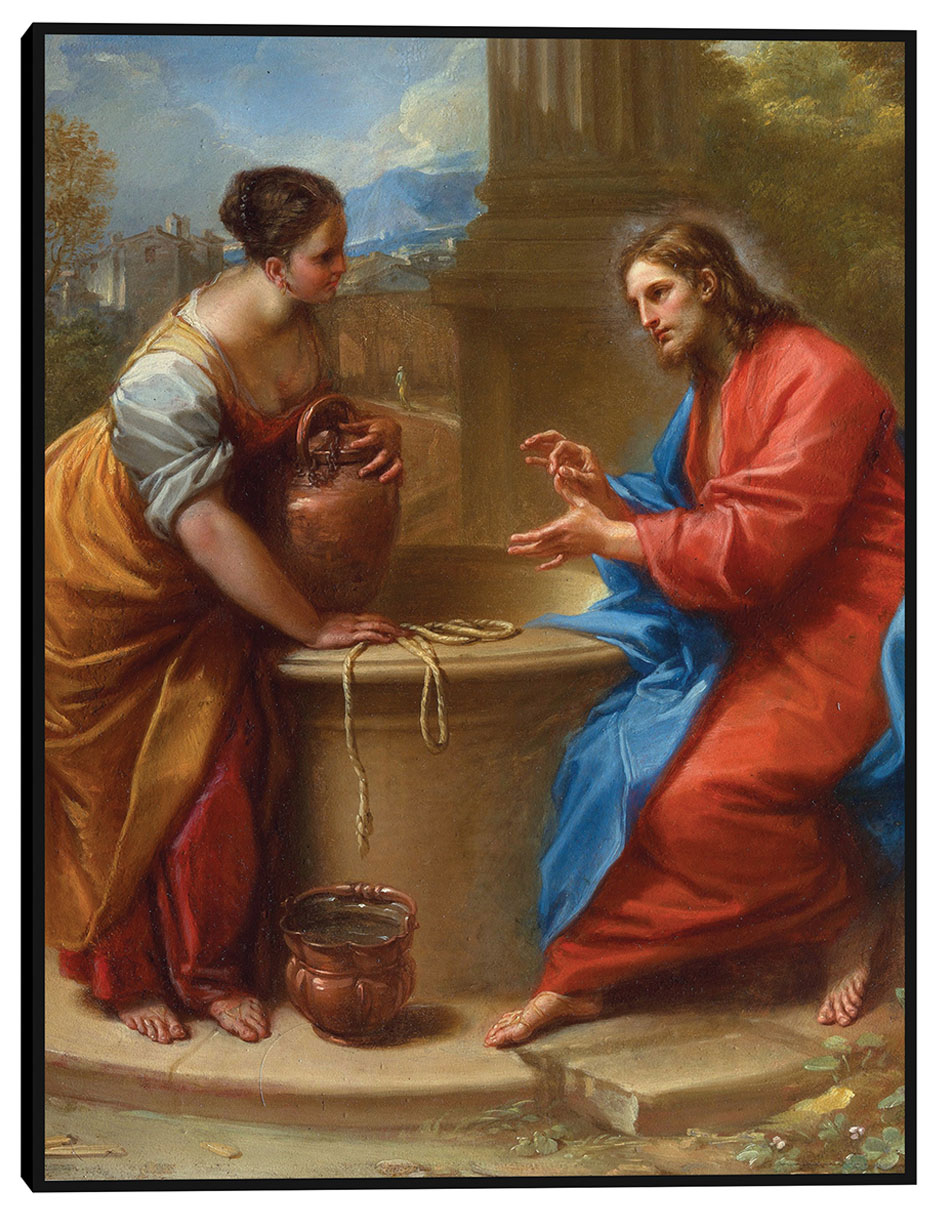 Cuadro decorativo Cristo y la mujer de Samaria (1715-1720) técnica mixta Figuras Celestiales 1