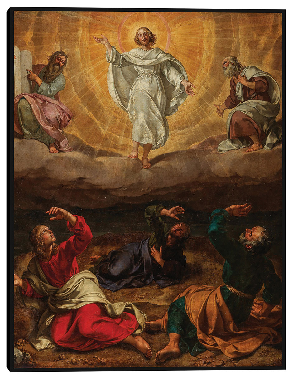 Cuadro decorativo La Transfiguración de Cristo (siglo XVII) técnica mixta Figuras Celestiales