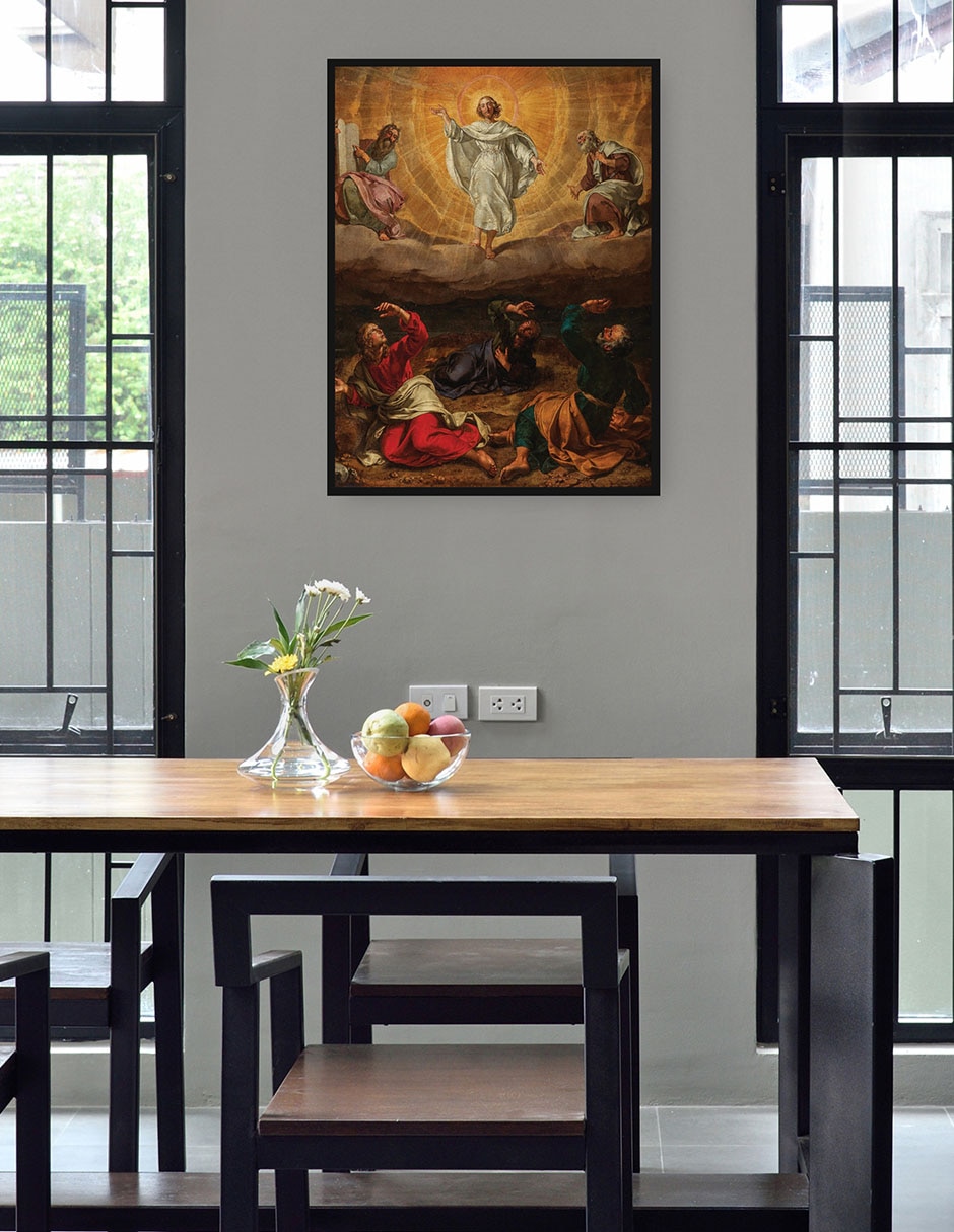 Cuadro decorativo La Transfiguración de Cristo (siglo XVII) técnica mixta Figuras Celestiales 4
