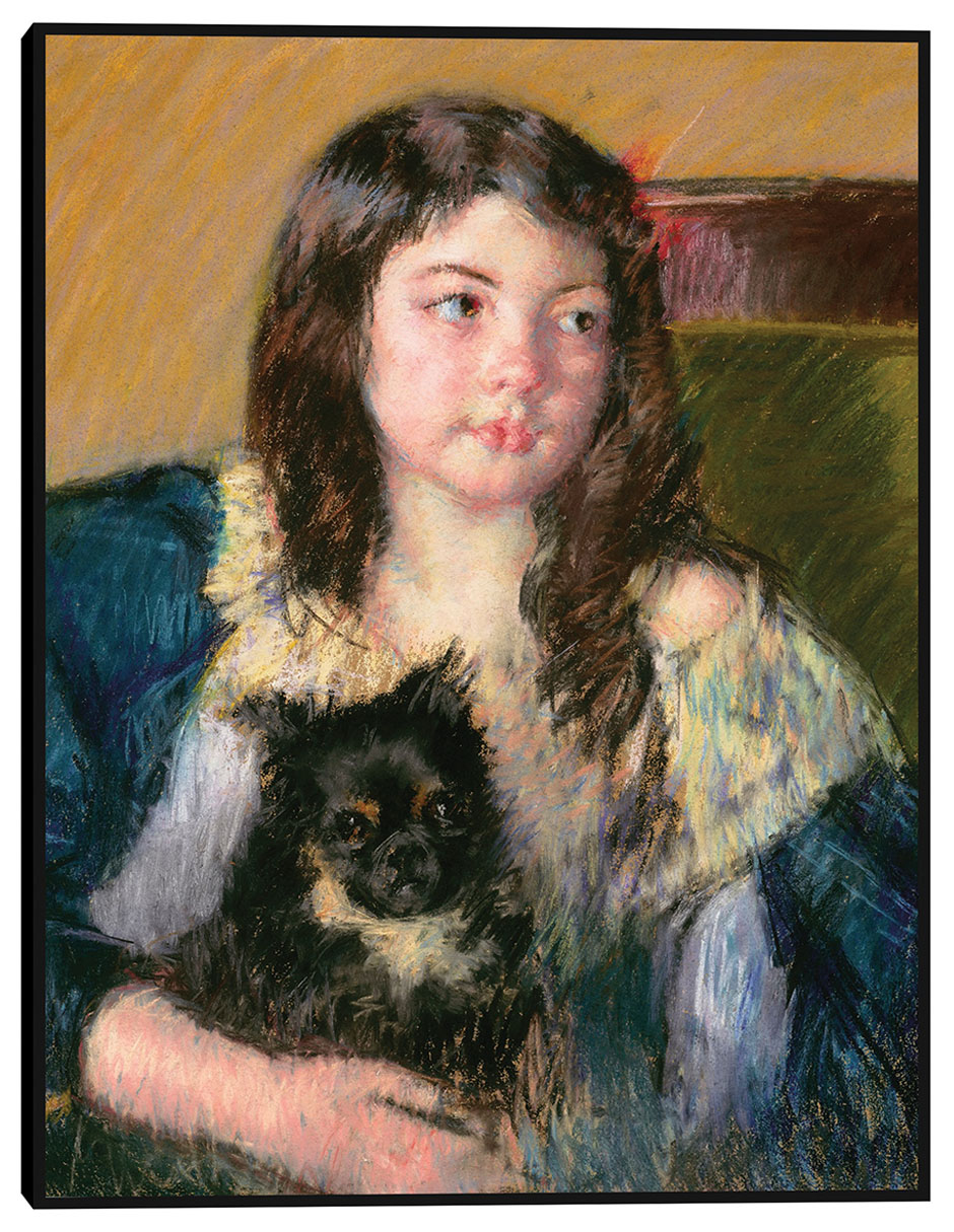 Cuadro decorativo Françoise, Sosteniendo un perrito, mirando hacia la derecha (1909) técnica mixta Retratos