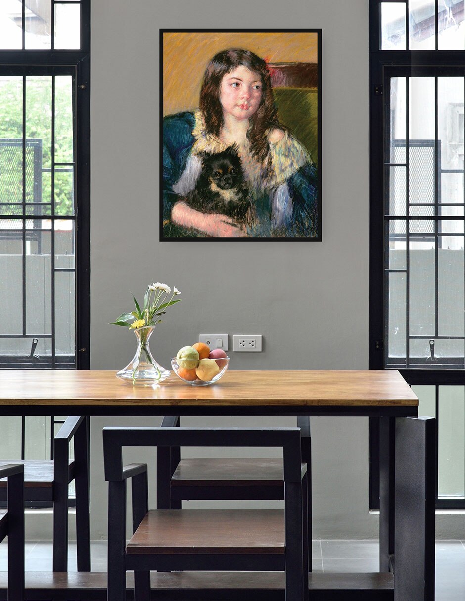 Cuadro decorativo Françoise, Sosteniendo un perrito, mirando hacia la derecha (1909) técnica mixta Retratos 4