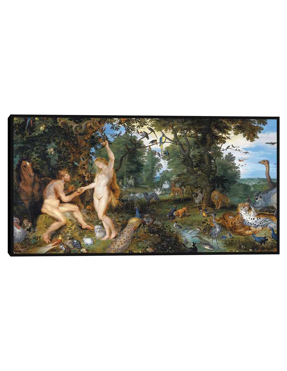 Cuadro decorativo El jardín del Edén con la caída del hombre (c 1615) técnica mixta Figuras Celestiales