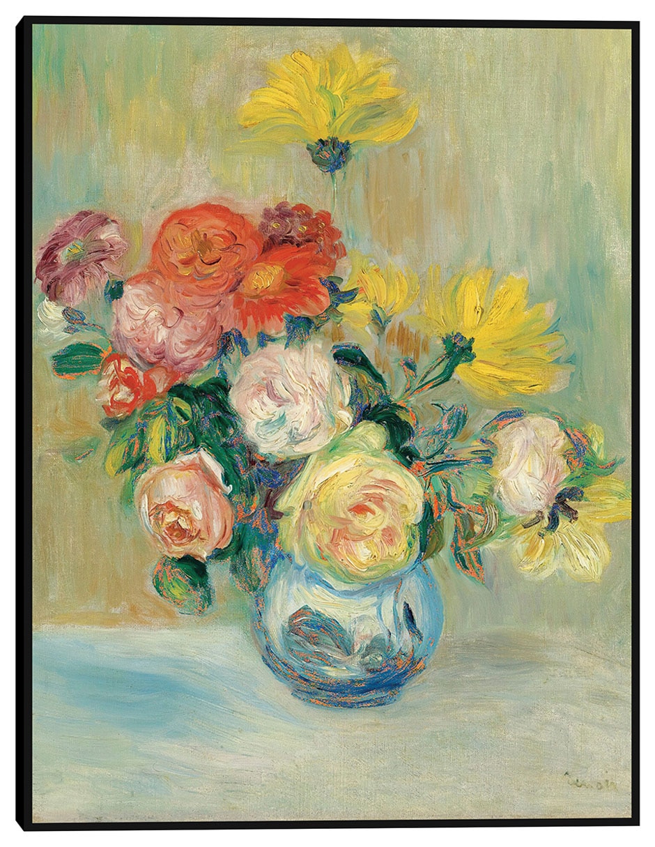 Cuadro decorativo Jarrón De Rosas Y Dalias técnica mixta Floreros