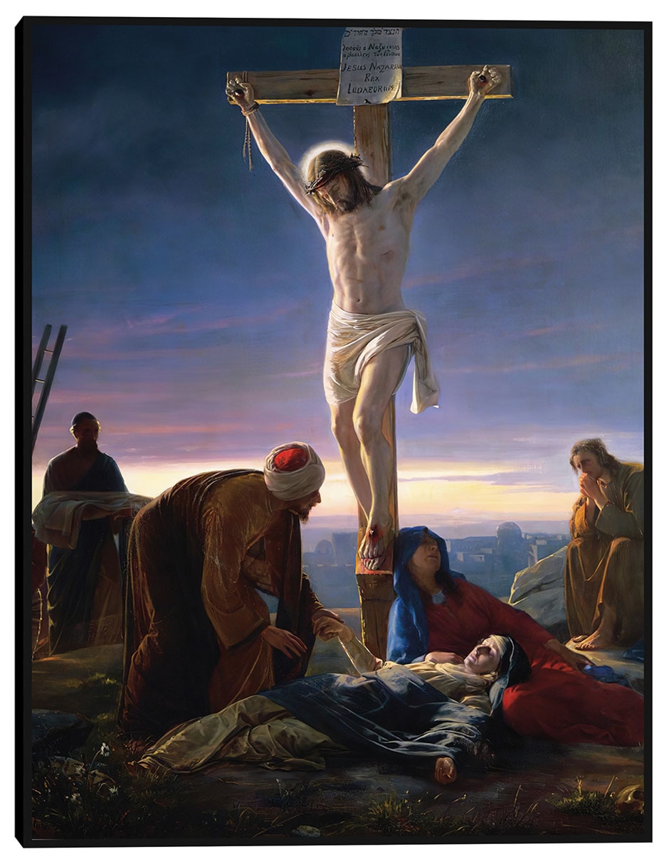 Cuadro decorativo Cristo en la cruz (1870) técnica mixta Figuras Celestiales