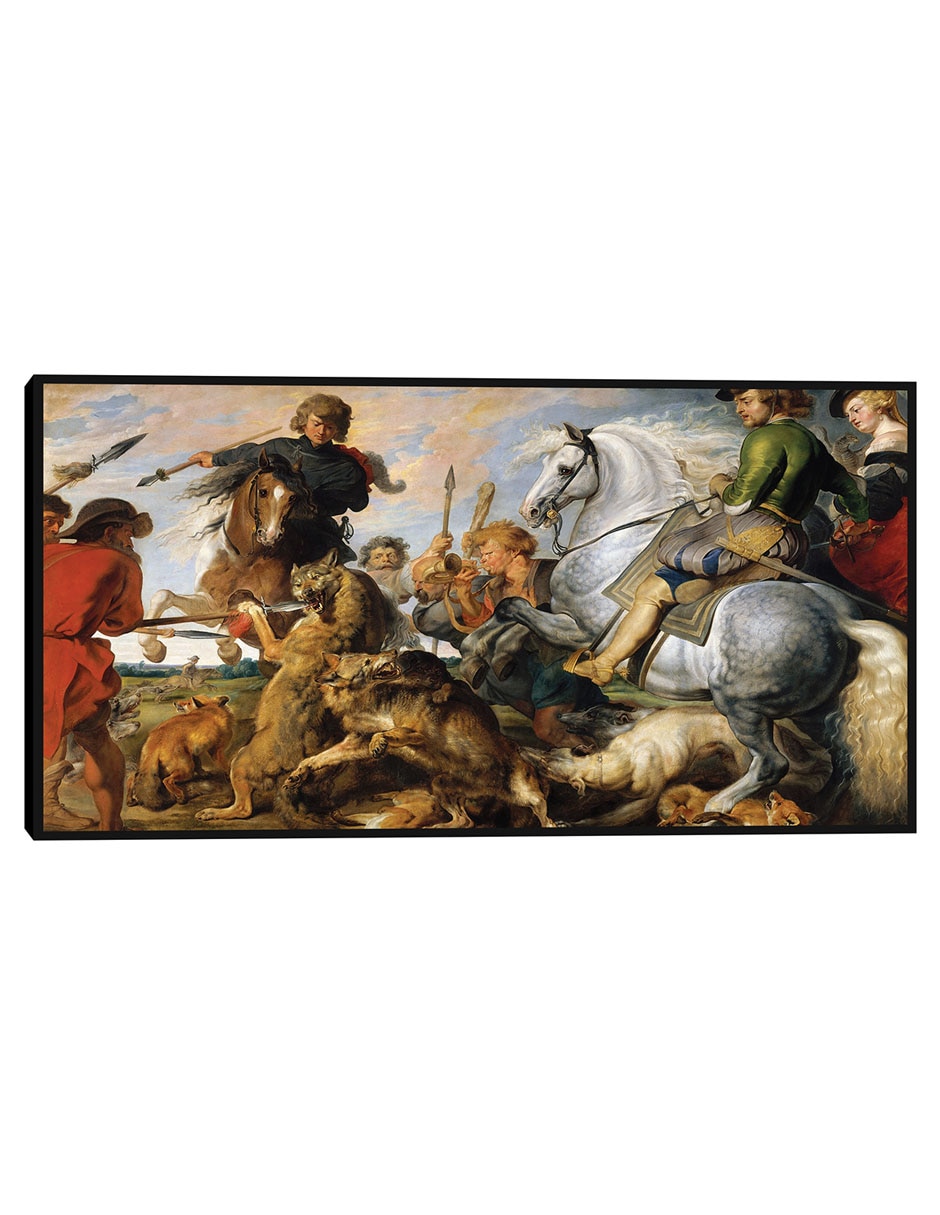 Cuadro decorativo Caza del lobo y el zorro (hacia 1616) técnica mixta Gente