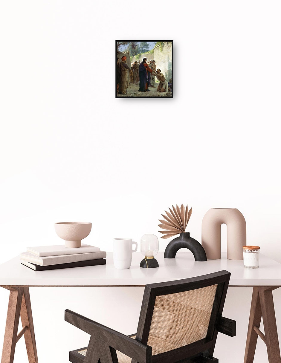 Cuadro decorativo Cristo sanando al ciego técnica mixta Figuras Celestiales 4
