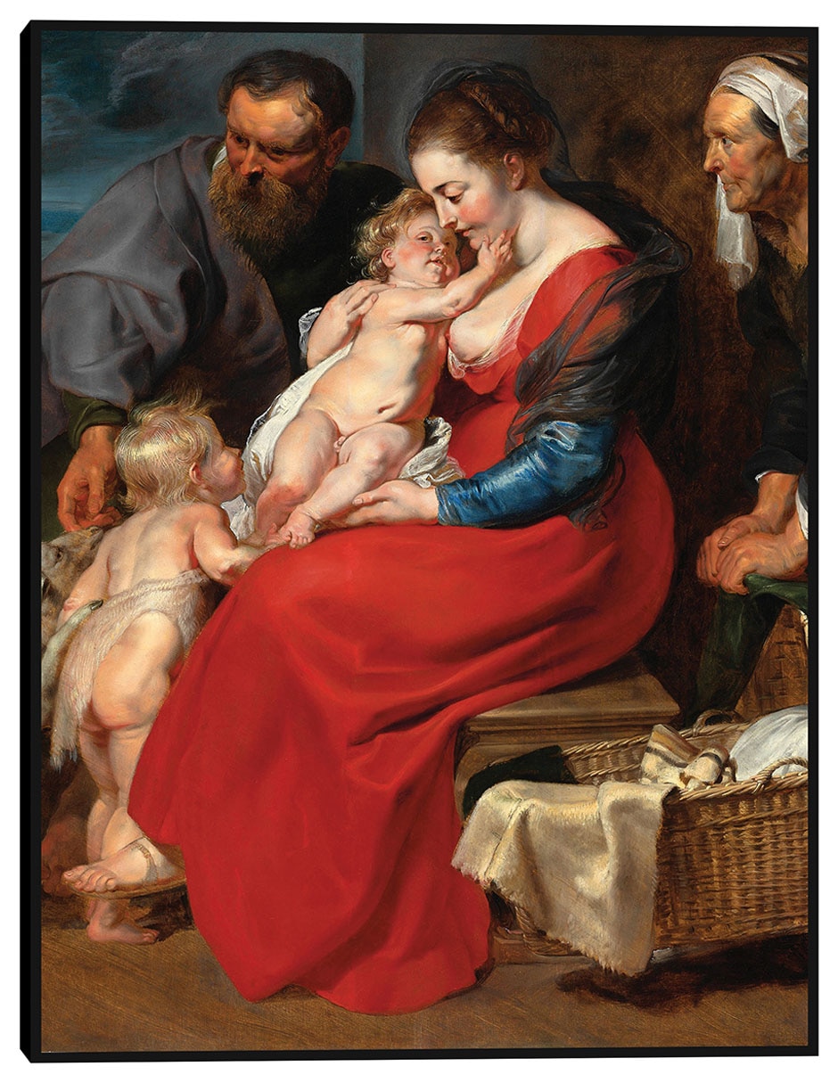 Cuadro decorativo La Sagrada Familia con los santos Isabel y Juan Bautista (1615) técnica mixta Figuras Celestiales Cuadro decorativo La Sagrada Familia con los santos Isabel y Juan Bautista (1615) técnica mixta Figuras Celestiales