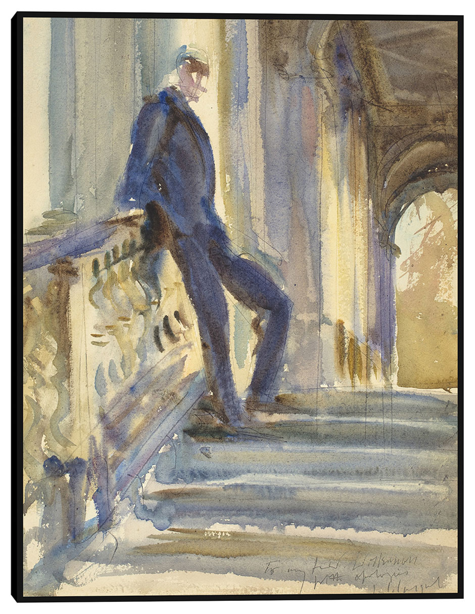 Cuadro decorativo Sir Neville Wilkinson en las escaleras del puente palladiano en Wilton House (1904-1905) técnica mixta Siluetas