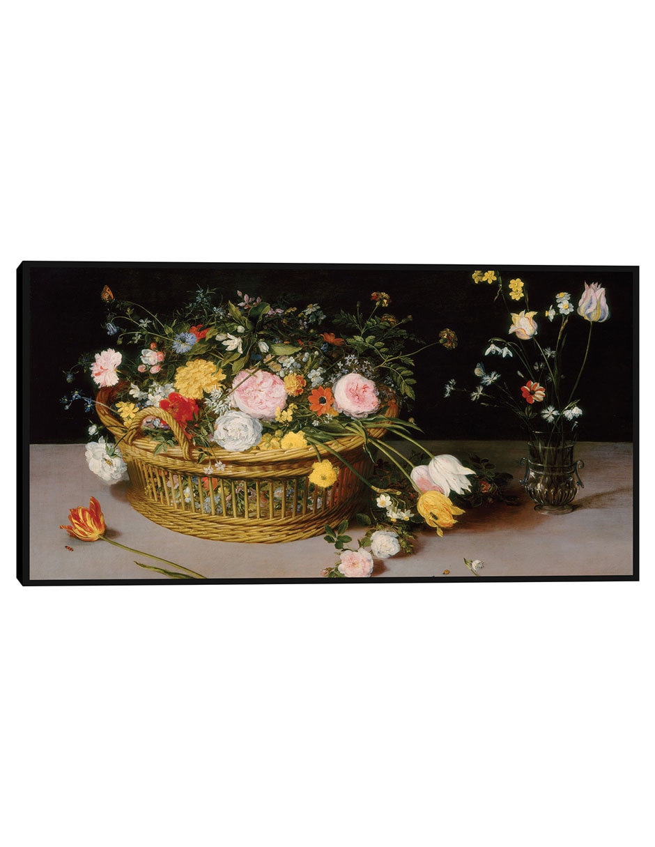 Cuadro decorativo Flores en una cesta y un jarrón, 1615 técnica mixta Floración