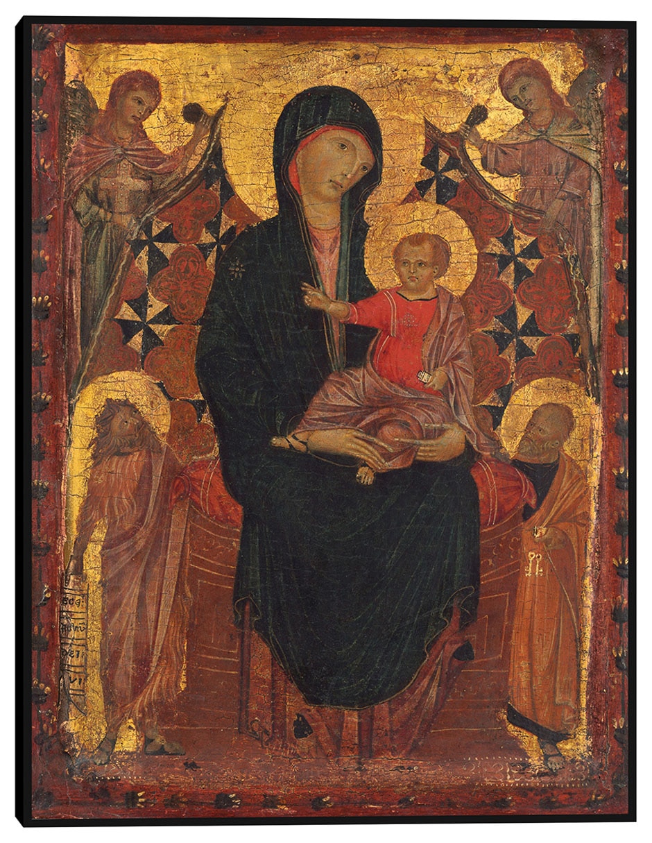 Cuadro decorativo La Virgen y el Niño con San Juan Bautista, San Pedro y dos ángeles, c. 1290 técnica mixta Figuras Celestiales Cuadro decorativo La Virgen y el Niño con San Juan Bautista, San Pedro y dos ángeles, c. 1290 técnica mixta Figuras Celestiales