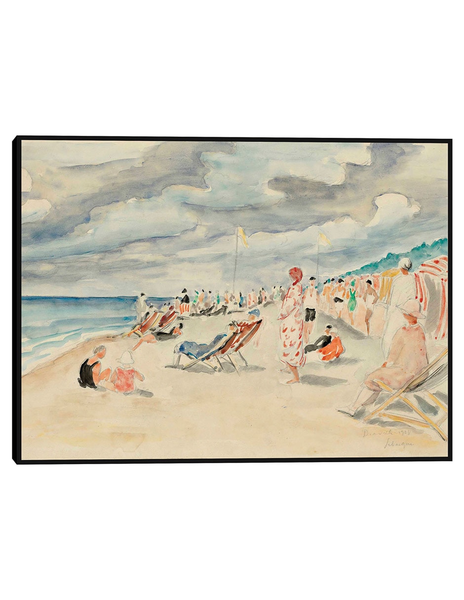 Cuadro decorativo La playa de Deauville (1928) técnica mixta Playas